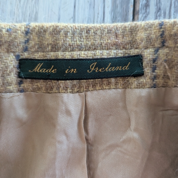Vintage Magee Donegal Mist Irish Tweed Plaid Blazer Wool Cashmere Womens 10 - Picture 7 of 10